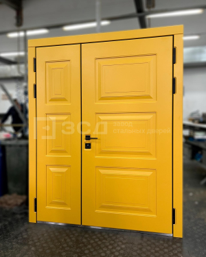 Элитная дверь МДФ жёлтого цвета - фото